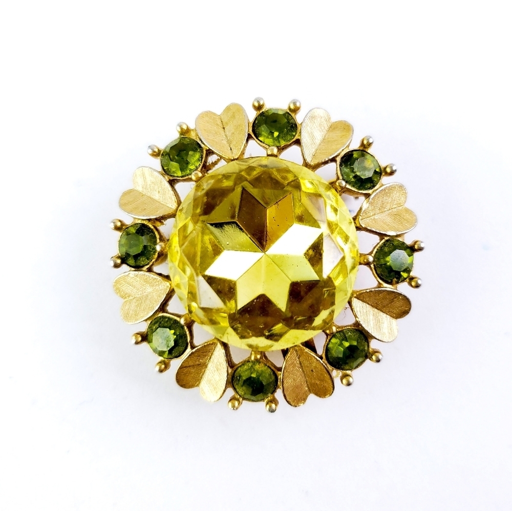 Vintage Avon Brooch Pendant Pin Green